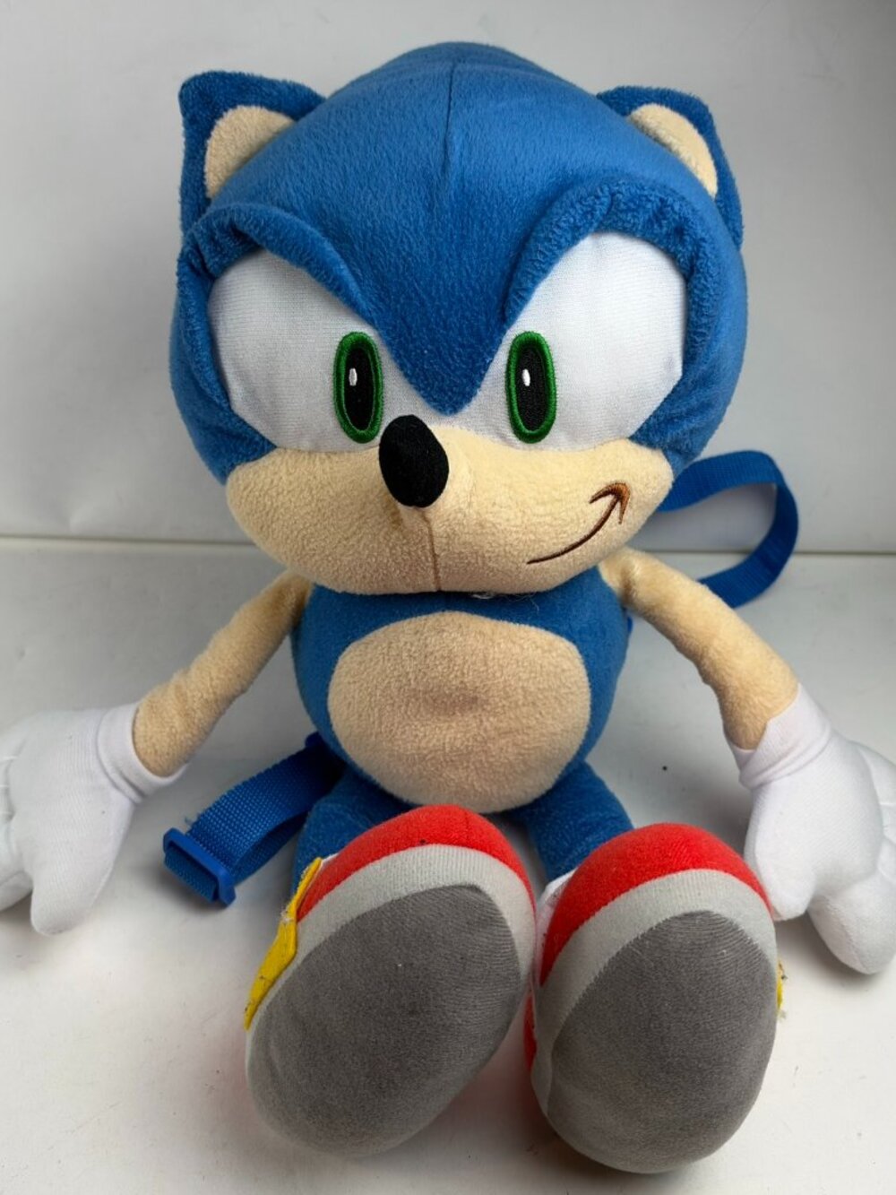 SEGA Sonic the Hedgehog Plush Backpack Bag Blue Stuffed Toy Adjustable Straps